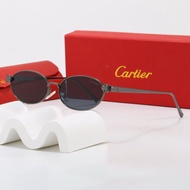 Cartier-style retro round frame sunglasses, premium gray-frame face-enhancing sunglasses, affordable