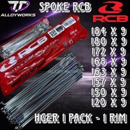RCB SPOKE LIDI CHROME 184/180/172/168/163/157/150/120 LIDI QUALITY Y15 LC135 RACING BOY SPOKE