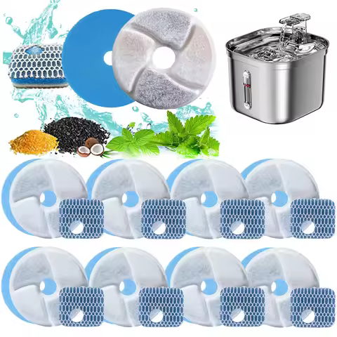 12/4 Sets Replacement Activated Carbon Filter for Square Stainless Steel Cats Water Fountain Resin w