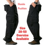 Seluar Cargo 6 Pocket Pants Untuk Lelaki Dan Perempuan Size (28-50) Regular-Fit Seluar Kerja Lelaki 
