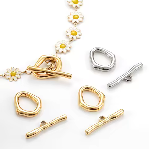 3 Sets Stainless Steel OT Clasps Toggle Clasps Buckle Clip for DIY Jewelry Making Necklaces Connecto