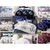 7 IN 1 SET CADAR WITH COMFORTER QUEEN fit KING SAIZ 100% Selimut Tebal Comforter. cadar getah kelili