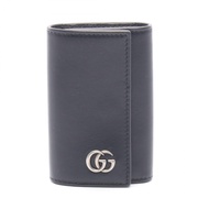 【二手】Gucci GG Marmont 鑰匙包 435305 黑色皮革 GG Marmont 六鑰匙包 女士 二手 A