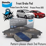 Bendix Metal King, Front brake pad, Brek Pad Depan, Proton Exora (no turbo), Preve