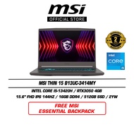 MSI Thin 15 B13UC-3414MY (15.6" FHD IPS 144hz/i5-13420H/16GB DDR4/512GB SSD/RTX3050/Win11/2Y)