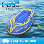 PERAHU KARET 2 ORANG BOAT MANCING ANGIN WITH 2 DAYUNG PERAHU PORTABLE