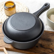 18cm Cast Iron Dutch Oven Pot with Skillet Lid Cooking Pan for Cooking Bread Baking