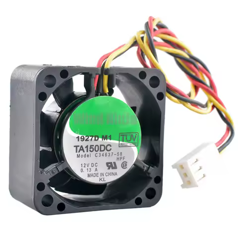 TA150DC C34637-58 4cm X 40mm Dual Ball Bearing Cooling Fan DC12V 0.13A 3-Pin Industrial Computer Pow