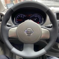 For Nissan March Sunny Versa Almera Cube NV200 Funda Volante accessories Hand Stitched Genuine Leath
