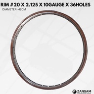 Rim 20 x 2.125 x 10G Steel Bicycle Rim | 20 Inch Bike Rim | Heavy Duty Replacement Rim | BMX Bike