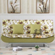 找得 - 客廳多功能梳化床可折疊單人雙人三人位布藝梳化公寓懶人梳化 綠色配花科技布 100CM 3078