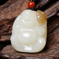 秒殺價 天然新疆和田玉羊脂玉彌勒佛吊墜