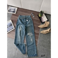 Quần ống suông rộng rách jean nữ Bigsize 58kg-90kg quần bò nữ ống rộng rách dáng xuông MS223 2KJeans