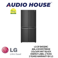 LG GF-B4532MC 464L 4 DOOR FRIDGE COLOUR: MATT BLACK ENERGY LABEL: 2 TICKS 2 YEARS WARRANTY BY LG