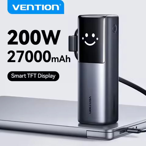 Vention 27000mAh 200W Power Bank PD3.1 Fast Charge for MacBook Laptop iPhone Xiaomi Samsung Portable