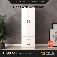 Kitchenz 2 Door Wardrobe With 2 Drawer / Almari Baju / Almari Pakaian / Almari Laci - HMZ-WD-DT-6004