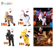 [Predolo] Inflatable Horse Costume,Cowboy Cowgirl Outfit for Celebration Carnival Adults