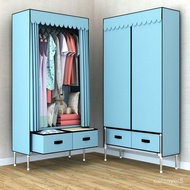 Cloth wardrobe  Clothes storage简易衣柜布衣柜双人出租房用带抽屉衣柜家用卧室现代简约挂衣柜子 QlWv