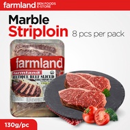 FREE GIFT [BenMart Frozen] Farmland Meltique Marble Beef Striploin Steak 8s x 130g- Tray/Vacuum Pack