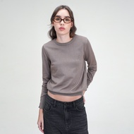 Celcius WOMAN Slit Cuff Buttoned Sweater I31000063W Misty Grey Sweater Woman Knitted Sweater