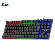 Zeus x Raiku RK-87 87-key wired gaming keyboard membrane type multi-function RGB backlight for PC