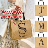 Customized name / LOGO PRINT Tote Bag Customize tote bag custom jute bag custom tote bag with name j
