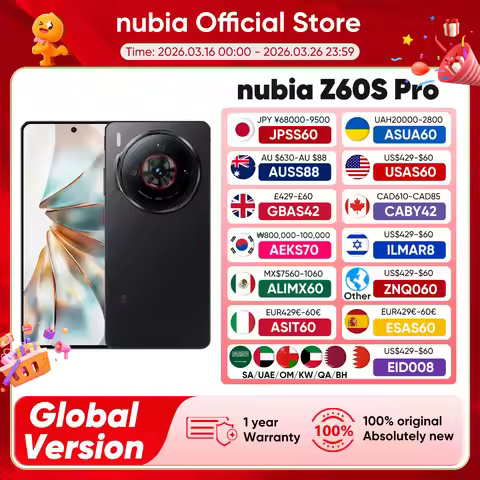 Global Version Nubia Z60S Pro 5G Smartphone Snapdragon 8 Gen 2 MyOS 14.0 120Hz 6.78-inch AMOLED Scre
