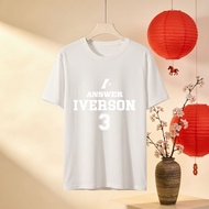 Answer Iverson 3 Jersey T Shirt White Basketball Fan Apparel Men Women Unisex Casual Top