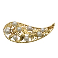 Mikimoto 胸針，18K黃金，珍珠，約19.7克 [二手]