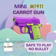 3D Gravity Carrot Gun Toy M1911 Purple for Kids & Adults, Soft Bullets, Sensory Relief Toy