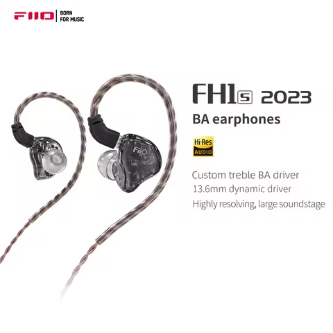 FiiO FH1s 2023 1DD+1BA HIFI Earphone 0.78mm Wired Earbuds IEM for Android/PC/IOS