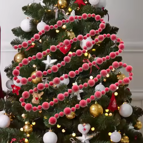 Christmas Red Garland Christmas .9ft Hanging Winter Window Backdrop Xmas Tree Holiday Wedding Artifi