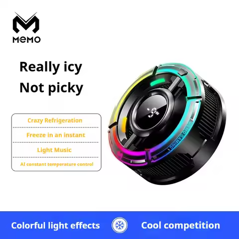 MEMO CX15 Mobile Phone PUBG Game Cooler Semiconductor AI Temperature Control with RGB Light Magnetic