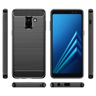 For Samsung Galaxy A8 2018 Shockproof Phone Case Luxury Carbon Fiber Cover for samsung a8 2018 Full Protective Cellphone Cases Coque Fundas
