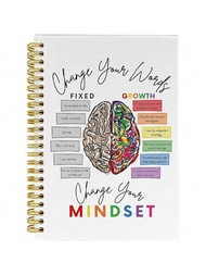 Mindset Matters Spiral Notebook - 1pc, 50 College Ruled Pages, Mental Health Journal For Women, Posi