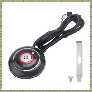 (R Q S E)Desktop Computer Switch Button with Dual USB Ports and Audio PC External  Button 165cm Cabl