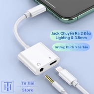 Headphone Converter Jack & Charger, Converter Cable (Light to Light & 3.5mm) + (Lighting to 2 Lighti