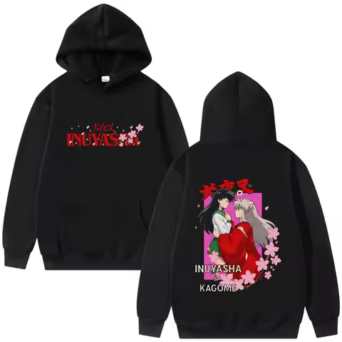 Anime Inuyasha Kagome Cherry Blossom Graphic Hoodie Men Women Manga Casual Oversized Sweatshirt Unis