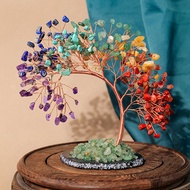 Crystal Tree Ornament Colorful Crystal Life Tree Decoration Yoga Meditation Wealth Tree