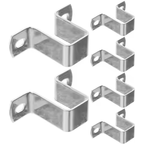 6Pcs Stainless Steel Square Tube Clamps U Shaped Brackets 40X40 Mounting Clips For Door Closing Hard