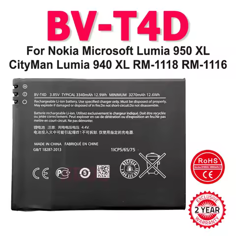 Original Replacement Battery BV-T4D 3340mAh For Nokia Microsoft Lumia 950 XL CityMan Lumia 940 XL RM