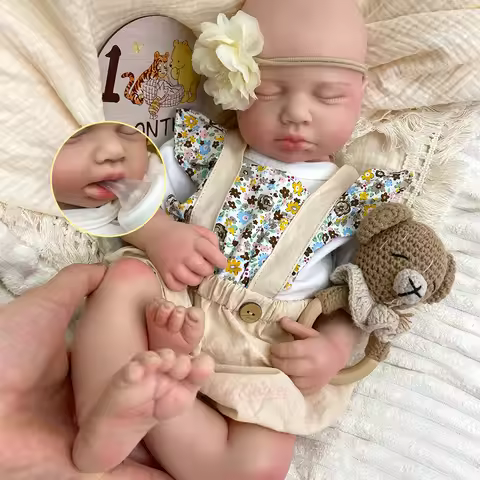 20Inch Realistic Features Can Open Mouth Loulou Full Solid Lifelike Silicone Reborn Baby Waterproof 