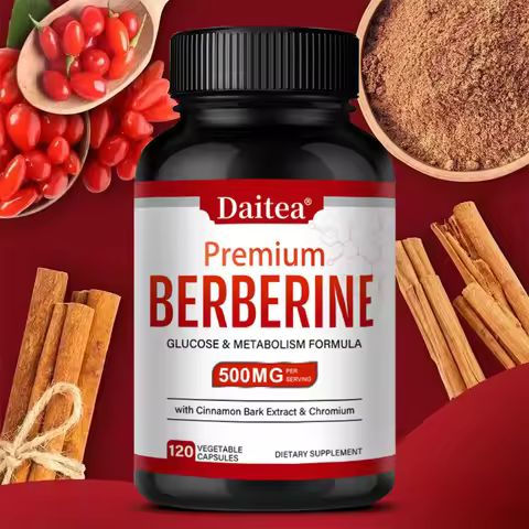 Berberine HCL 500mg Capsules with Cinnamon, Antioxidant, Support Heart Metabolic Cardiovascular Dige