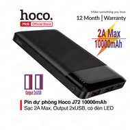 Pin sạc dự phòng J72/PK-01 dung lượng 10000mAh sạc nhanh 2A Max 2 Output USB có đèn LED lõi Polymer 