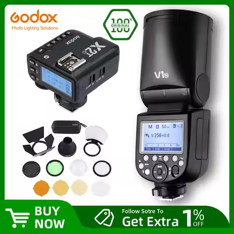 Godox V1 Flash V1C V1N V1S V1F V1O TTL 1/8000s HSS Speedlite Flash with X2T-C/N/S/F/O Trigger for Ca