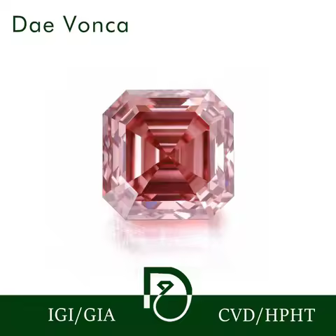 Pink Color Asscher Cut Lab Grown Diamonds CVD Fancy Intense VS1/VS2 Loose Diamonds For Making Jewelr
