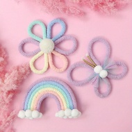 1pc/3pcs Handmade Woven Daisy, Rainbow, Butterfly Wall Decor, Boho Nordic Style! Treo tường đáng yêu