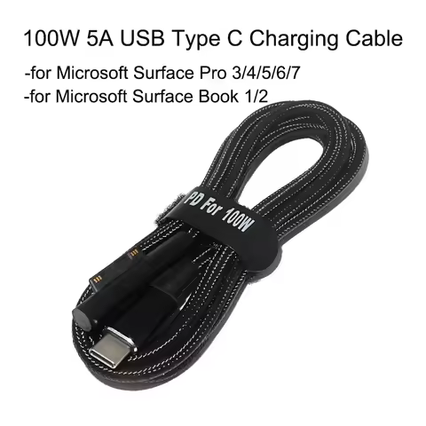 100W 5A USB Type C Fast Charging Cable for Microsoft Surface Pro 3 4 5 6 7 Usb C Dc Converter for Mi