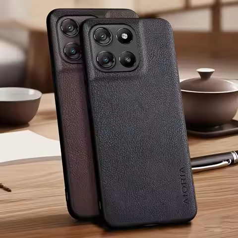 Case for Motorola Moto G57 G86 G06 G15 Power G56 G55 G45 G35 G05 E15 Faux Lychee Pebbled leather cov