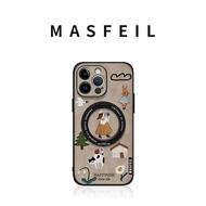 MASFEIL | เคสสำหรับ iPhone 17Promax ip15 iPhone16Pro 13pm 14 พร้อมที่วางแม่เหล็ก